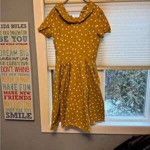 Yellow Flutter Sleeve Sundress with Scoop Neck